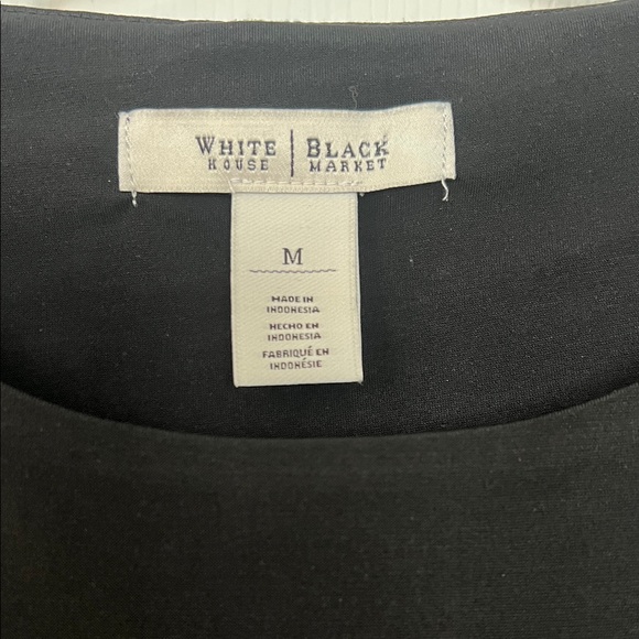 White House Black Market Black and White Asymmetrical top - Picture 2 of 4
